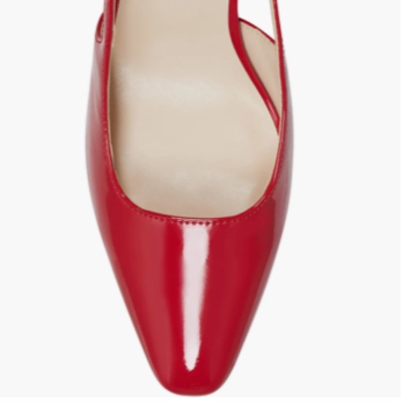 NIB Marc Fisher Red Patent Leather Slingback Pumps Block heel Shoes Sz 8.5 - Picture 3 of 10